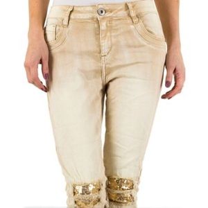 European designed Embellished Jeans NWT